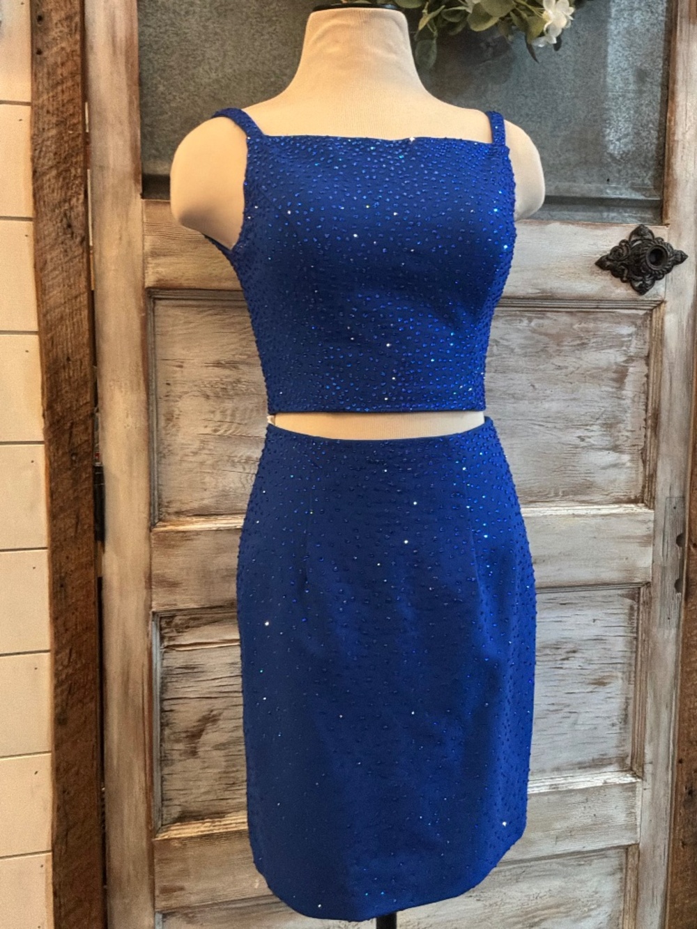 ✨ Royal Blue Rhinestone Two-Piece Formal / Homecoming Dress ✨